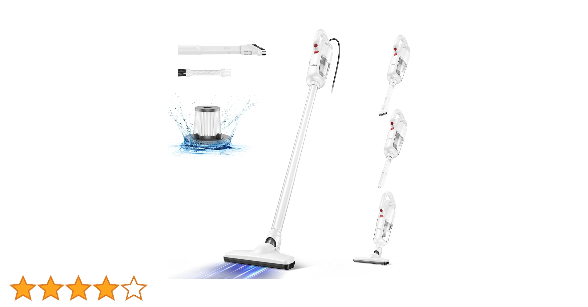 LUNINO　コードレス掃除機 Amazon.co.jp: 掃除機 コード式【40000Pa超強力吸引・1.2KG軽量